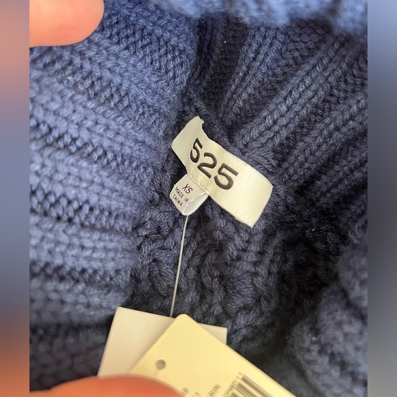 525 America NWT Anthropologie Knit Turtleneck Sweater Dress, Navy Blue - Picture 5 of 11